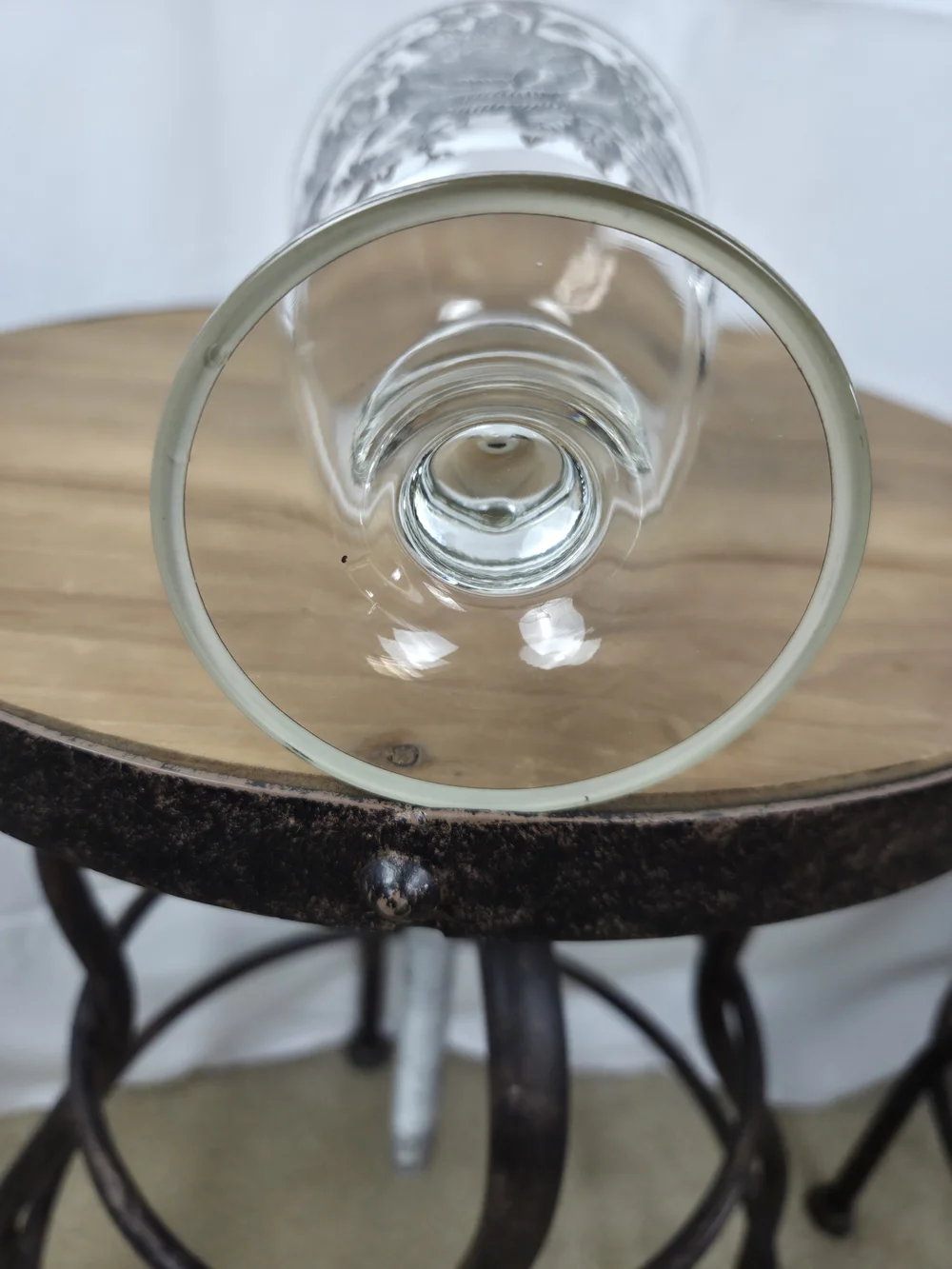 Crystal  Floral Glass Goblet - Decorative Drinkware